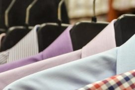 Dress shirts on a rack