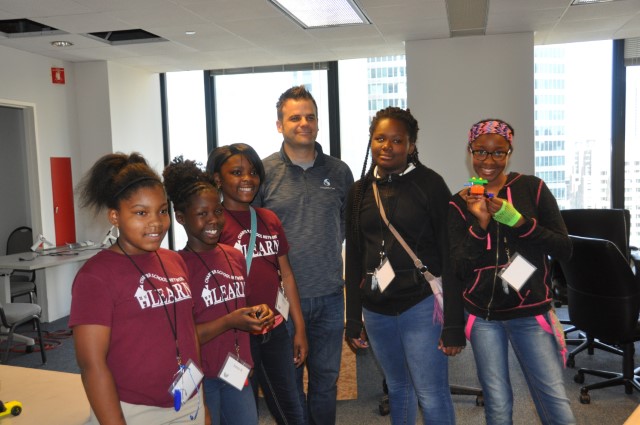 Matt Mead, SPR CTO, with LEARN Charter Scholars at 3D Derby Day!