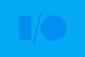 i/o conference logo - blue on light blue background