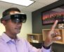 Naresh Koka using a Microsoft HoloLens