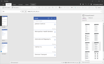A screen shot of the Microsoft Docs app showcasing its integration with PowerApps and Flow.