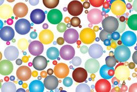 Colorful circles on a white background