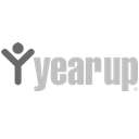 Yearup logo on a black background.