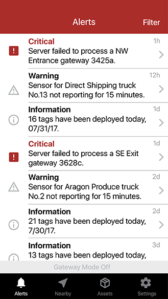 Truck alerts - screenshot.