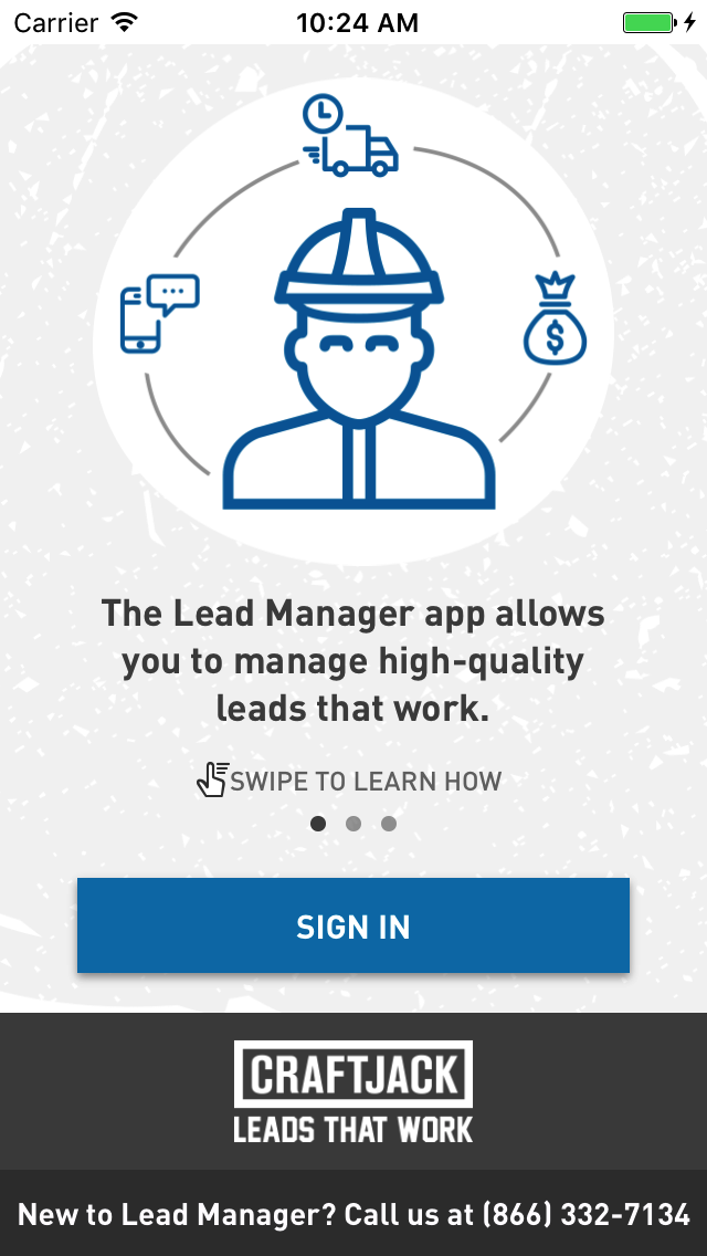 The lead manager app allows you to manage your work.