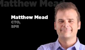 Portrait of Matthew Mead, CTO, SPR, on a black background