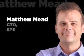 Portrait of Matthew Mead, CTO, SPR, on a black background