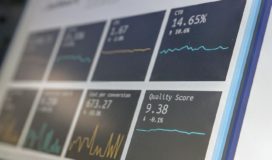 Close up of a marketing data dashboard on a laptop