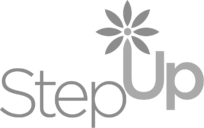 The step up logo on a black background.