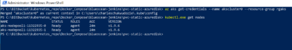 A screen shot of the Jenkins instance running in a Windows PowerShell command prompt.