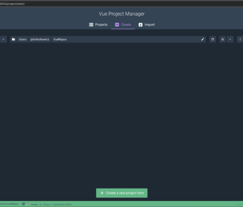 The Vue UI Project Manager