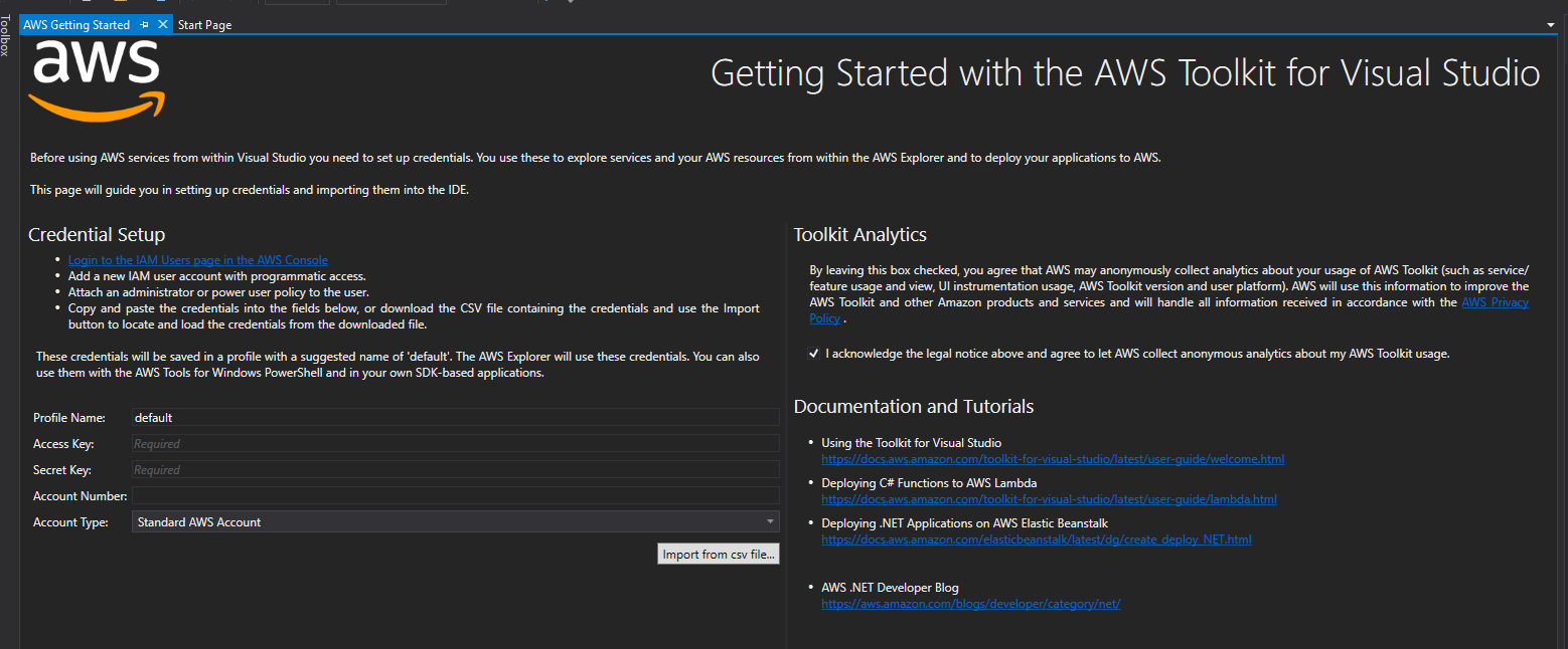 download aws toolkit for visual studio 2017