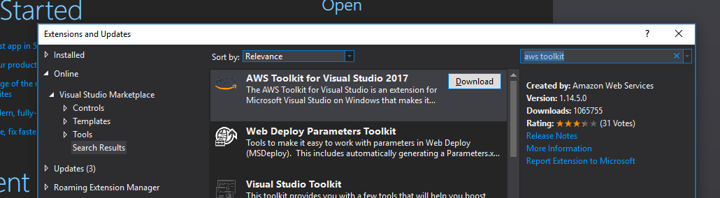 aws for visual studio toolkit for mac