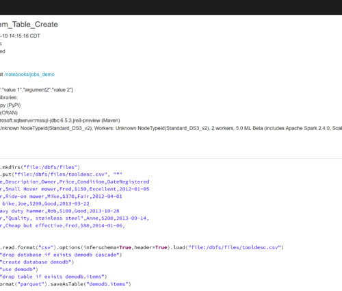 A screenshot of a web page with a black background, showcasing the data capabilities of Databricks.