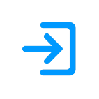 A blue arrow icon on a white background.