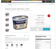 A screen shot of the sandecker ice cream website.