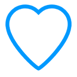 A blue heart icon on a white background.