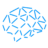 An outline of a brain on a blue background.