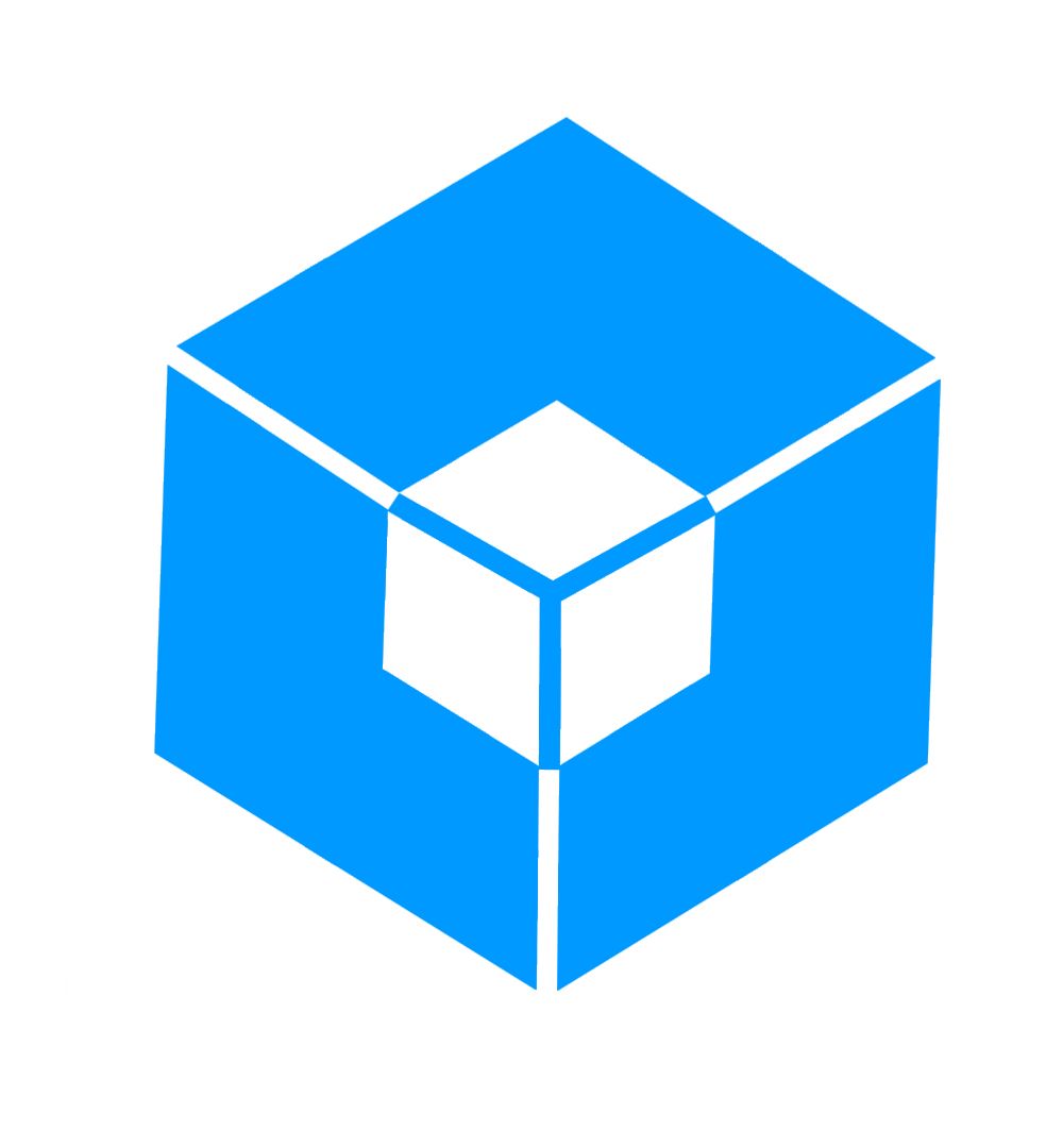 A blue cube logo on a white background representing high-capacity data.