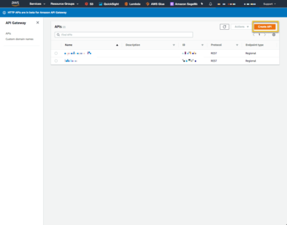 A screen shot of the AWS serverless in the azure portal.