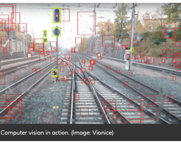 A computer vision illustration showcasing a train track.