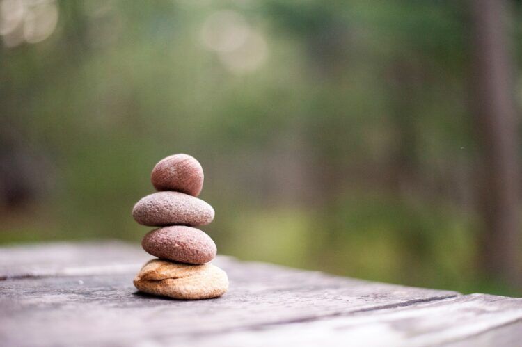 Small stones stacked atop each other.