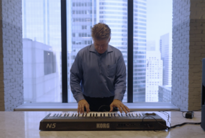 Man playing a keyboard