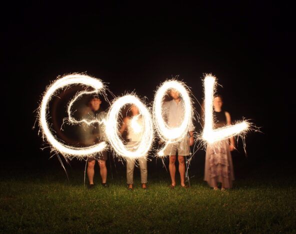 Lights that spell out "COOL"
