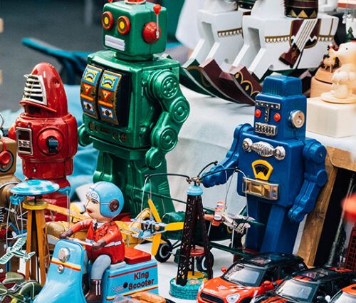 Group of toy robots