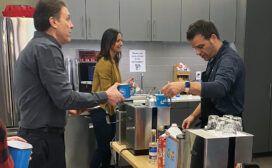 Man serving coffee