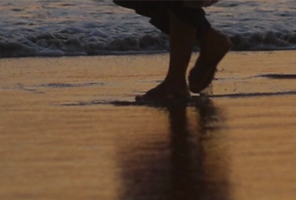 Person walking on a beach