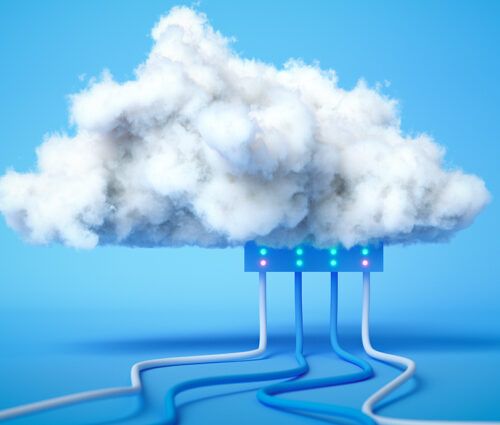 3D render Cloud computing service, cloud data storage technology