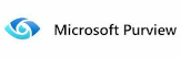 Logo of Microsoft Purview featuring a stylized eye icon in blue next to the text "Microsoft Purview.