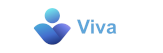 The image shows the Viva logo, which includes a stylized abstract icon next to the text "Viva". The icon consists of overlapping blue shapes and a blue gradient circle.