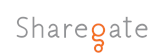 Sharegate logo featuring the word "Sharegate" in gray with the letter "g" in orange.