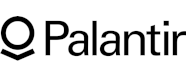 Palantir Palantir logo featuring a circular symbol above a horizontal line to the left of the company name in bold black text on a white background.