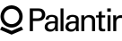 Palantir logo featuring a black geometric symbol to the left of the word "Palantir" in bold black letters on a light background.